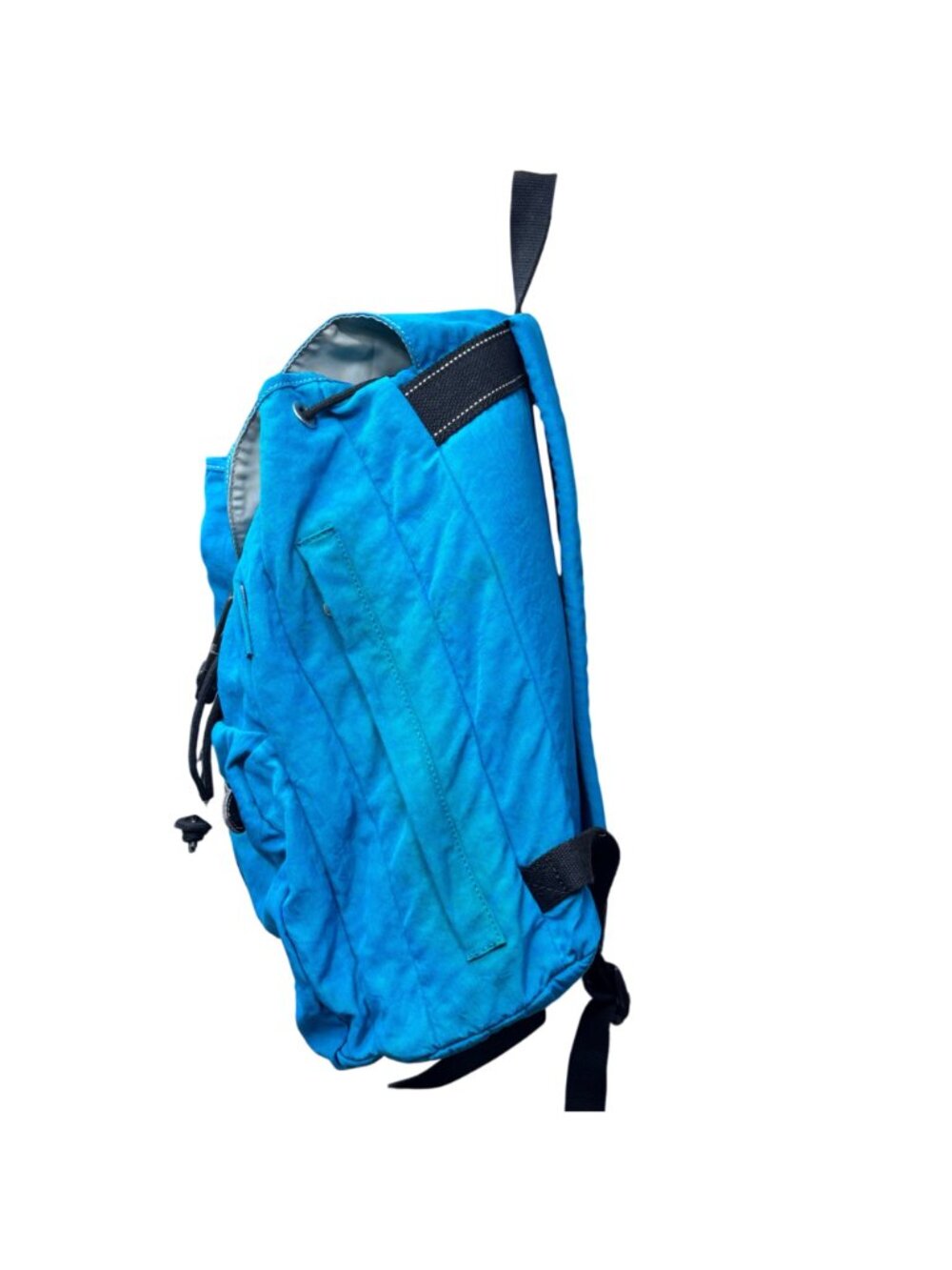 Kipling Drawstring Blue Nylon Backpack Multiple Compartments Compact Lightweight - Picture 6 of 9